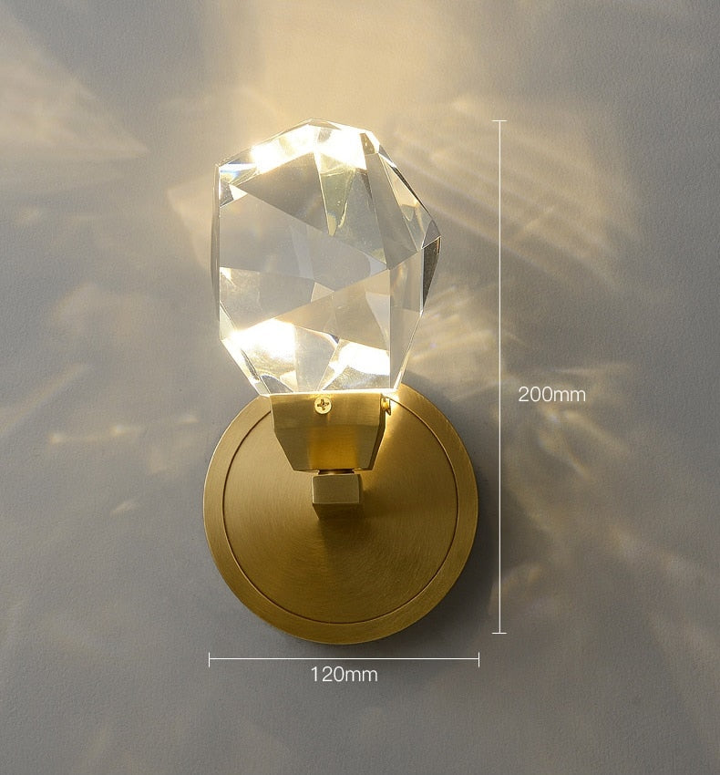 SkandiShop Nordic Modern Copper Wall Lamp Crystal